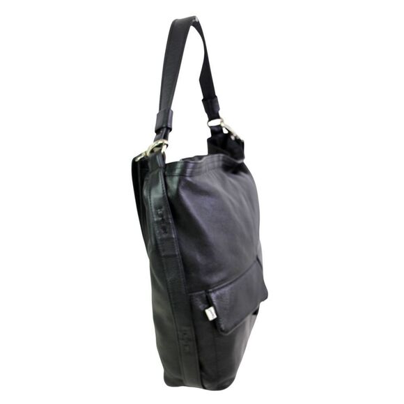 LARGE Tano BLACK GENUINE LEATHER HOBO SHOULDER BAG X-BODY HANDBAG PURSE - Picture 3 of 16